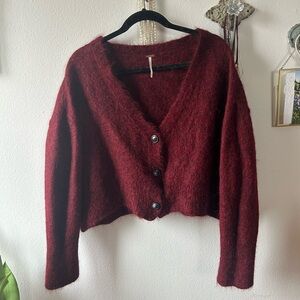 NWOT FREE PEOPLE ECLAIR ALPACA CARDI SLOUCHY BUTTON CARDIGAN SWEATER